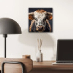Stier - Kleurrijk - Hoorns aluminium wit klein -sfeer5