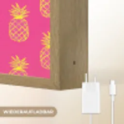 Ananas - Trendy - Roze Light Box met batterij (Wandlamp) middel 907 -USP_websiteoplaadbaarDE