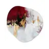 Rood - Marmer - Abstract - Goud - Modern Wandcirkel Organisch Forex 3mm klein -3d