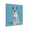 Dalmatiër - Zonnebril - Blauw aluminium wit klein -3d