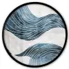 Lijnen - Golven - Abstract - Blauw Fotolijst rond zonder passe partout klein -3d