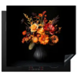 Herfst - Boeket - Oranje Inductie beschermer vinyl 3mm middel -3d