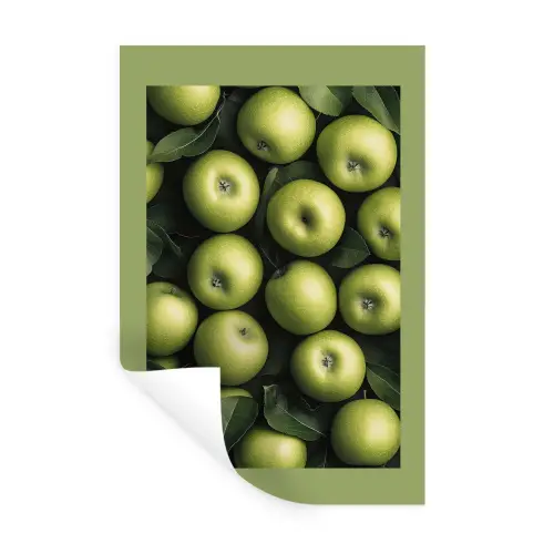 Appels - Groen - bladeren Muursticker klein -3d