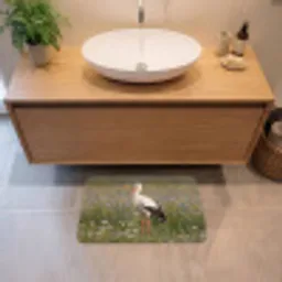 Ooienvaar - Bloemen - Weide - Kleurrijk Badmat klein -sfeer1