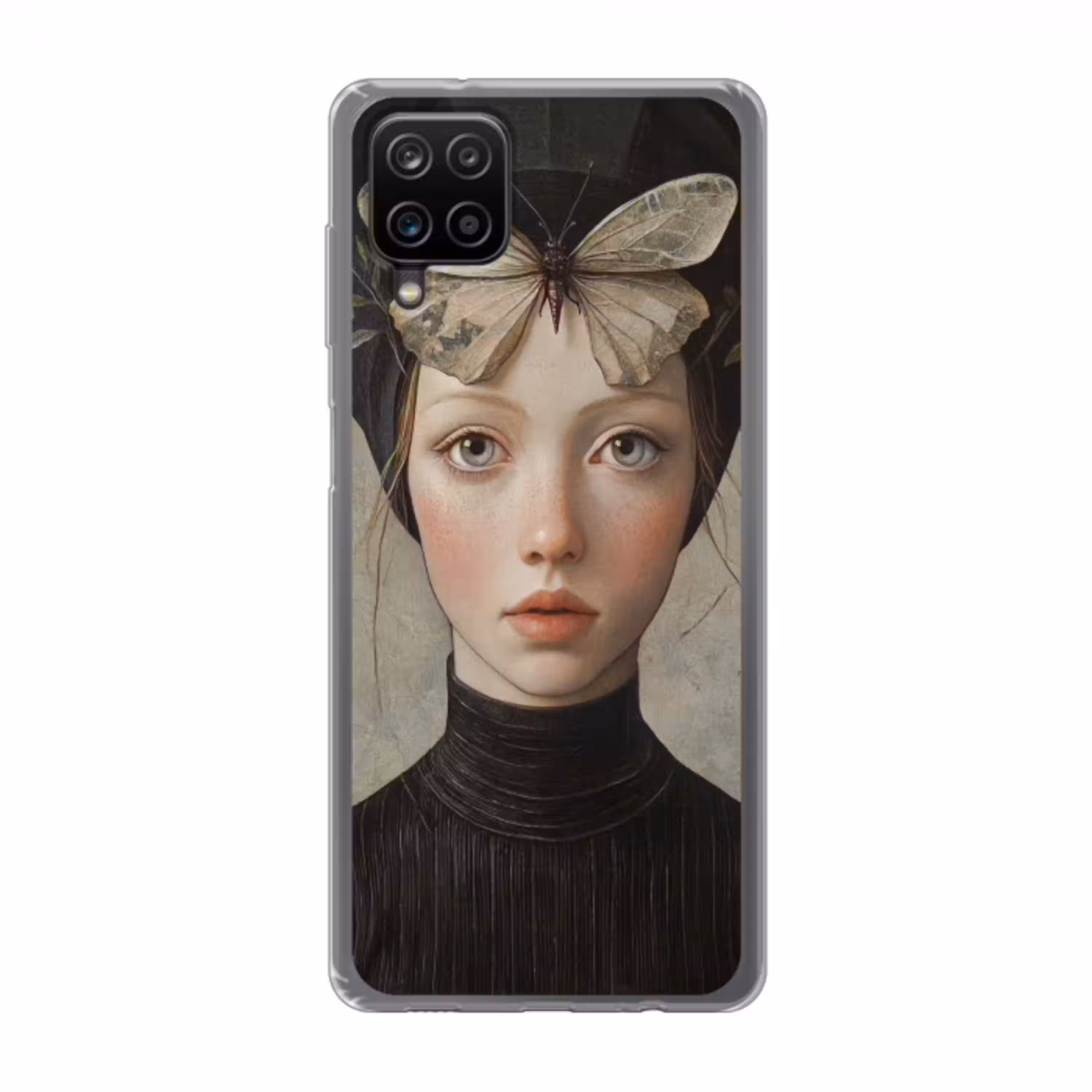 Woman - Butterfly - Art - Classic - Muted Telefoonhoesje Samsung Galaxy A12 klein -3d