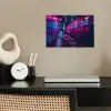 Stad - Neon -  Nacht - Roze - Graffiti poster papier klein -sfeer1