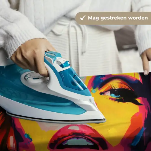 Vrouw - Gezicht - Kleurrijk Wandkleed katoen klein -sfeer9