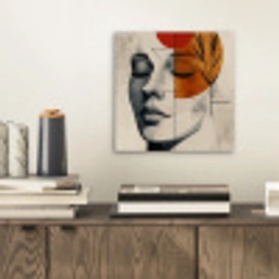 Gezicht - Cirkels - Kunst - Modern aluminium wit klein -sfeer1