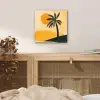 Illustratie - Palmboom - Zon - Heuvels aluminium wit klein -sfeer3