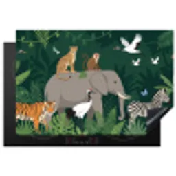 Tropisch - Jungle -  Groen Inductie beschermer vinyl 3mm klein -3d