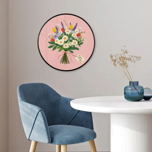 Bloemen - Lint - Kaartje Fotolijst rond zonder passe partout klein -sfeer2