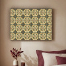 Ornament - Patroon - Groen Textielframe zwart klein 947 -sfeer1