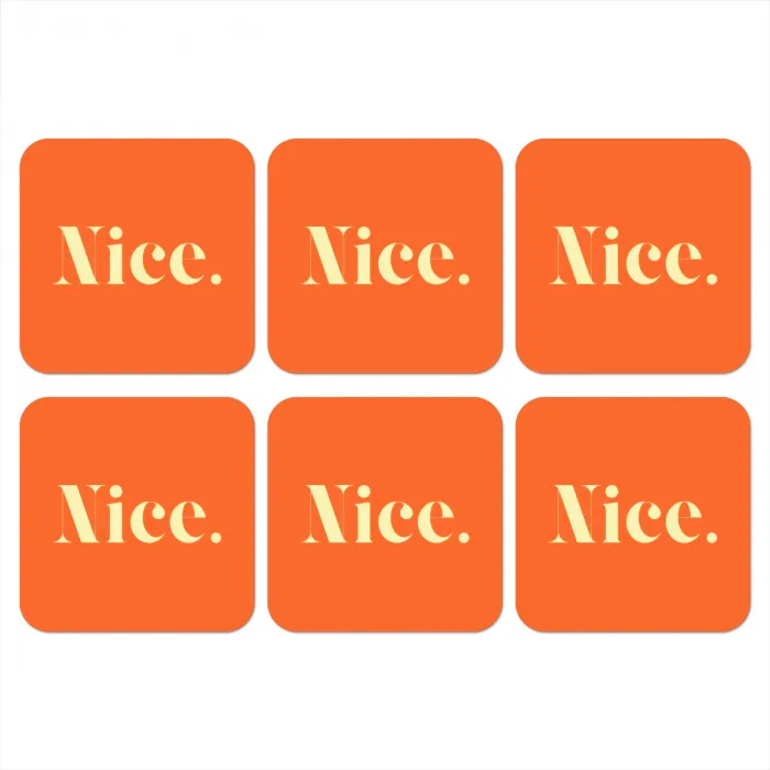 Oranje - Gebroken wit - Nice onderzetter kurk middel -3d