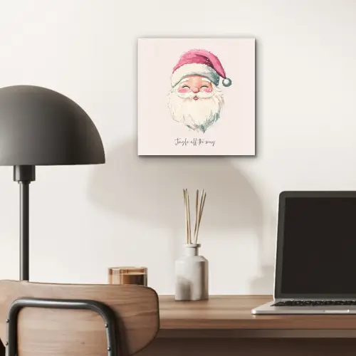 Kerstman - Kerst - Quote - Beige aluminium wit klein -sfeer5