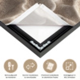 Waaiervorm - Beige - Vezel textuur Textielframe zwart klein 947 -USP_closeupNL