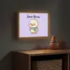 Eend - Paars - Sjaal Light Box met batterij (Wandlamp kind) middel -sfeer5_kind