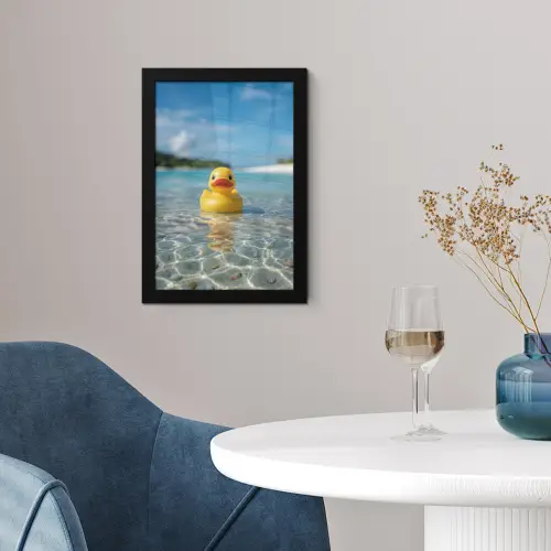 Tropisch - Badeend - geel fotolijst zwart zonder passe partout klein -sfeer4