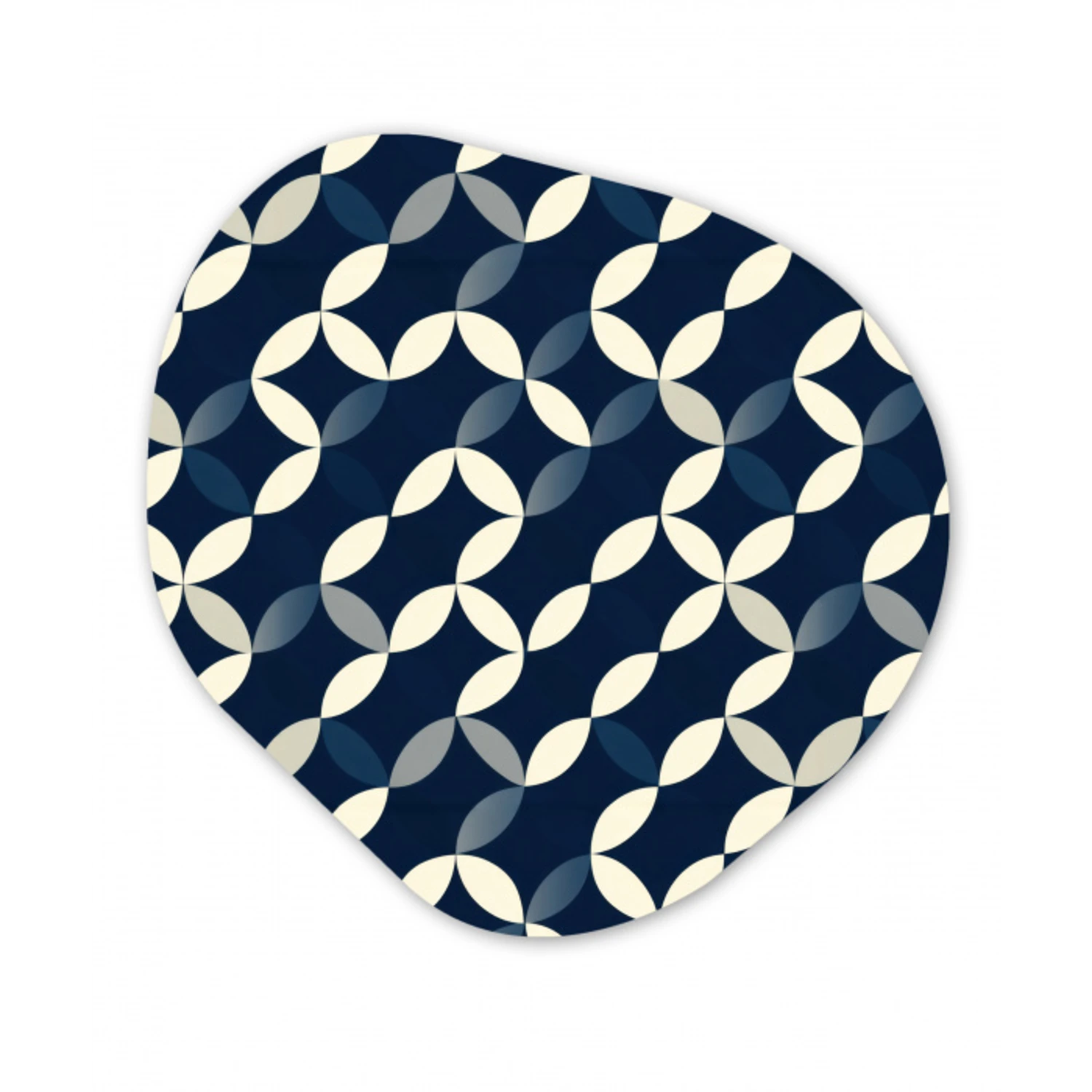 Abstract - Patroon - Blauw Wandcirkel Organisch Forex 3mm klein 629 -3d
