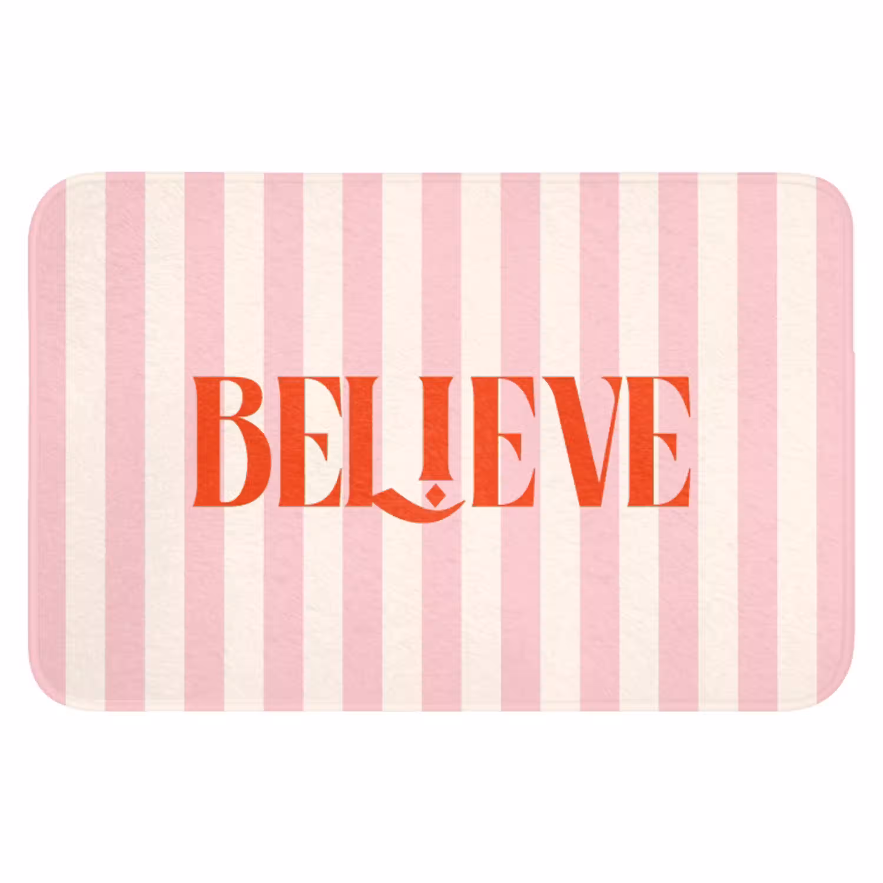 Zachtroze - Rood - Strepen - Believe WCmat klein -3d