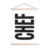 Chef - Japandi - Decoratie - Vintage textielposter latten blank klein -3d