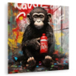 Aap - Graffiti - Dieren - Kunst - Flesje - Kleuren plexiglas 5mm klein -zzzproduct_nieuw