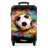 Voetbal omringd door verfklodders NBS - Handbagage koffer - Unisex middel -productfoto_recht
