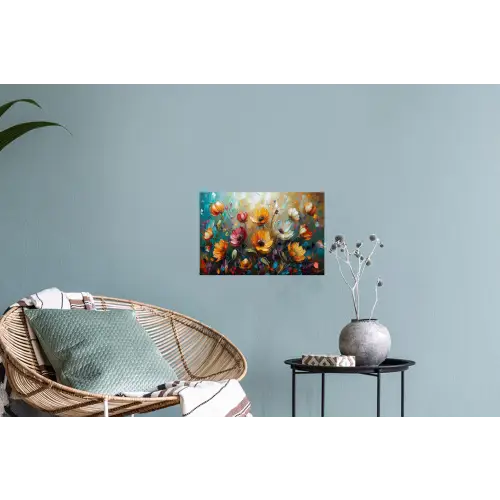 Watercolor - Bloemen - Kunst - Modern Muursticker klein -plant