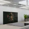 Kat - Pak - Oranje - Sigaar keuken achterwand spatscherm klein -3d_schuin