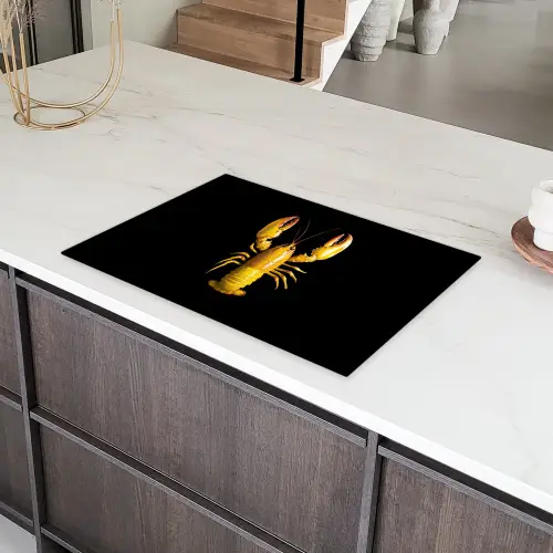 Kreeft - Geel - Stippen - Effen Inductie beschermer vinyl 3mm klein -sfeer8