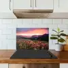 Bloemen - Bergen - Landschap - Nacht - Lucht - Roze keuken achterwand spatscherm klein -sfeer2