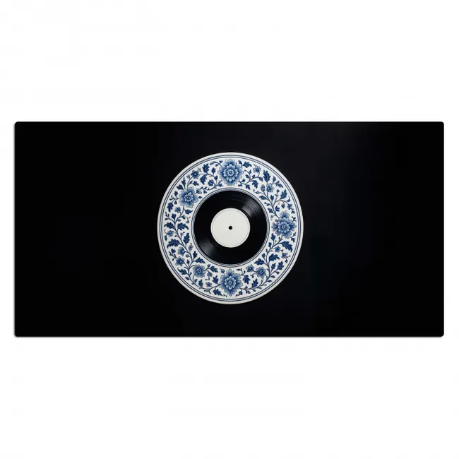 Vinyl - LP - Delfts Blauw - Muziek Muismat XXL klein -3d_leeg