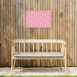 Geel - Bliksem - Roze Tuinposter op houten frame 2 cm dik klein 845 -sfeer4