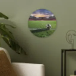 Voetbal - Stadion - Sport - Groen Akoestische PET Vilt - Rond klein -sfeer2