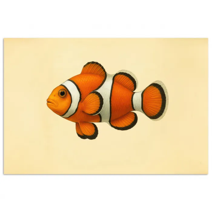 Vis - Oranje - Strepen poster papier klein -3d
