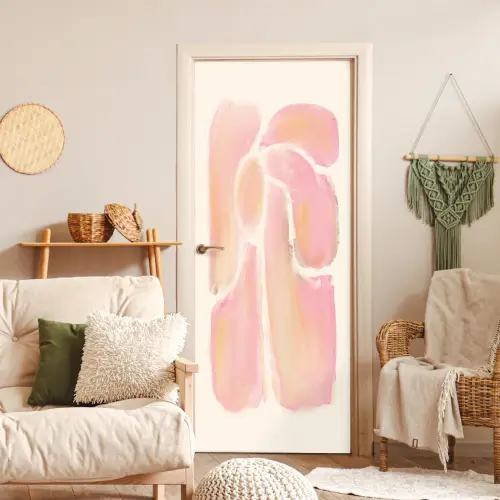 Bloemen - Roze - Natuur - Boho deurposter klein -sfeer2
