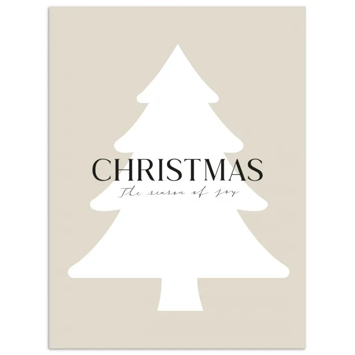 Kerstboom - Japandi - Christmas - Beige poster papier klein -3d