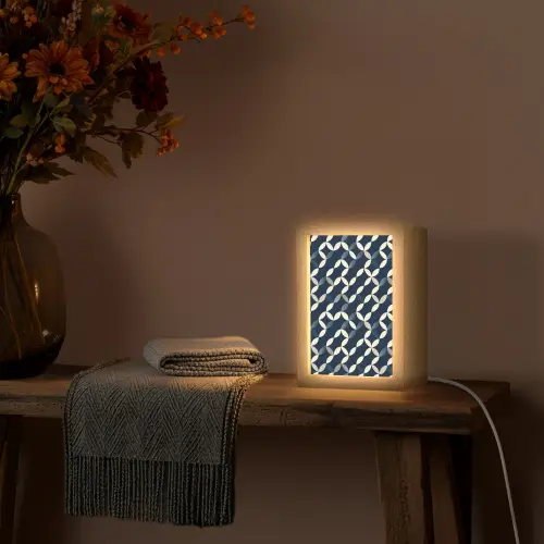 Abstract - Patroon - Blauw Light Box met kabel (Tafellamp) klein 925 -sfeer4