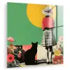 Retro - Meisje - Kat - Zon plexiglas 5mm klein -zzzproduct_nieuw