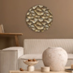 Abstract - Antiek - Goud Akoestische PET Vilt - Rond klein 838 -sfeer1