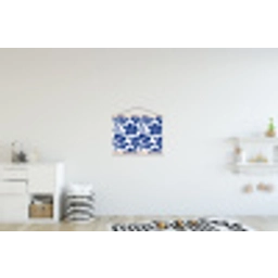 Floraal - Modern - Blauw textielposter latten blank klein 122 -kinderkamer