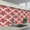 Waaier -  Roze - Rood keuken achterwand 2 middel 871 -3d_schuin