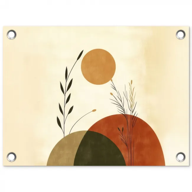 Planten - Abstract - Vormen tuinposter los doek klein -3d