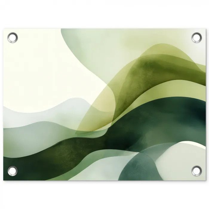 Golven - Abstract - Lichtgroen - Sierlijk tuinposter los doek klein -3d