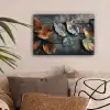 Bladeren - Herfst - Grijs - Natuur canvas 2cm klein -sfeer1