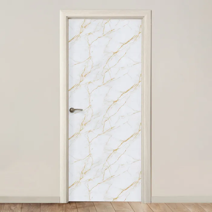 Wit - Marmer - Goud - Luxueus deurposter klein 289 -3d_beige