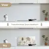 Verstilde Botanische Elegantie keuken achterwand spatscherm klein -voor_na_NL