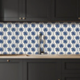 Symmetrisch - Palm - Blauw keuken achterwand 2 middel 871 -sfeer1