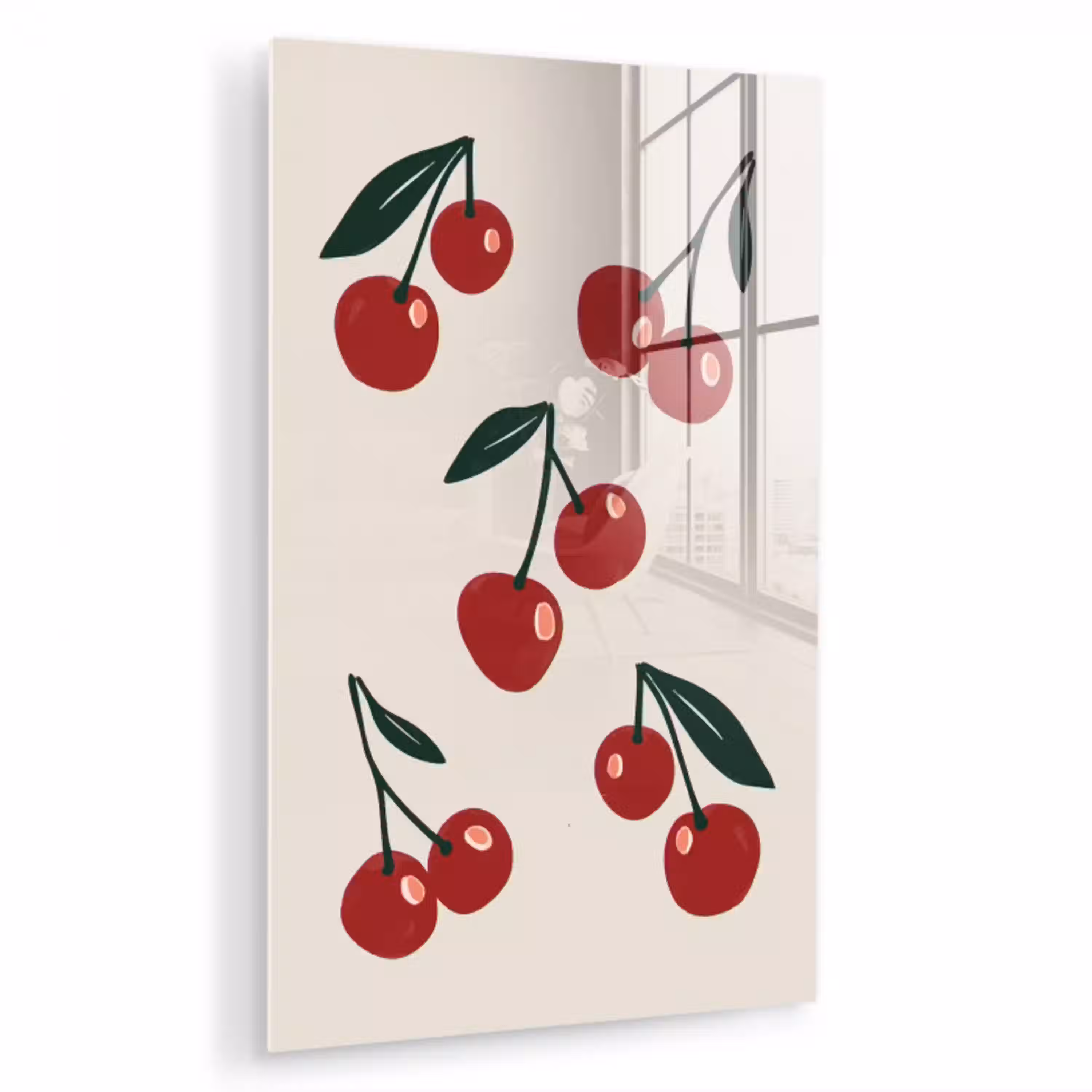 Kersen - Blaadjes - Rood plexiglas 5mm klein -zzzproduct_nieuw