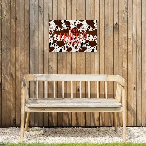 Koeienprint - Limited edition - Rood Tuinposter op houten frame 2 cm dik klein -sfeer4