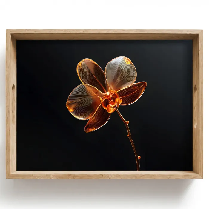 Orchidee - Doorzichtig - Bloem Dienblad Rechthoek middel -z3d_shopping